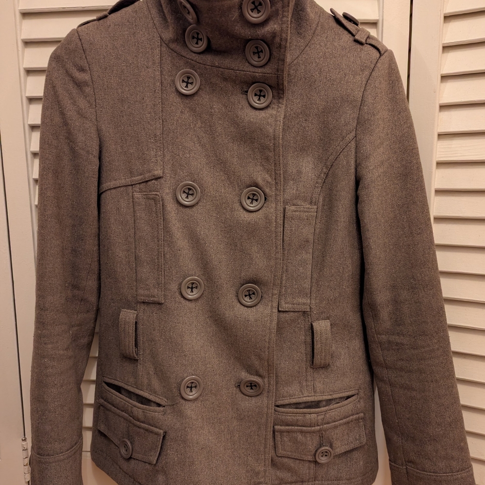 Women's Brown Double-Breasted Coat